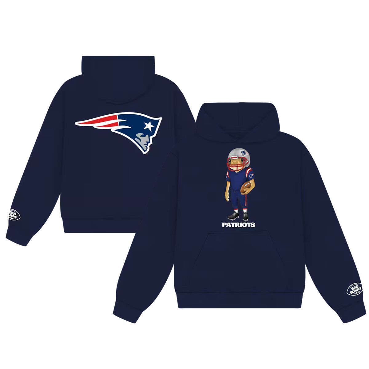 Men 2026 NFL New England Patriots hoodie blue 0011->nfl t-shirts->Sports Accessory